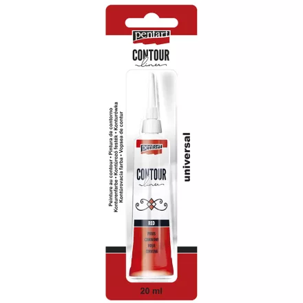 Kontúrozó piros 20ml | Pentart 