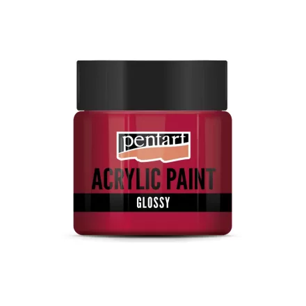 Fényes akrilfesték KÁRMINPIROS 50ml | Pentart