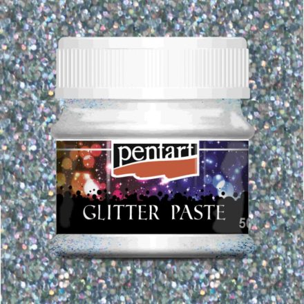 Glitterpaszta közepes ezüst 50ml