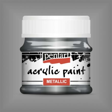 Metál akrilfesték ROKOKÓ EZÜST  50ml | Pentart