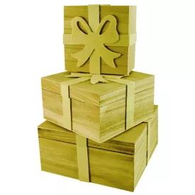 Fa doboz szett masnival 16cm x 16cm x 8cm