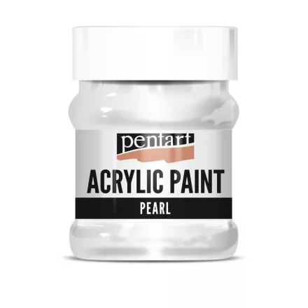 Gyöngyház akrilfesték fehér 230ml | Pentart 