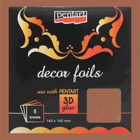 Dekorfólia lapok metál BRONZ 14cm x 14cm 5db/cs.