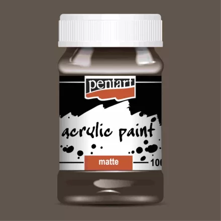 Matt akrilfesték - SÖTÉTBARNA 100ml | Pentart