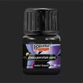 Üveg és porcelánfesték FEKETE 30ml | Pentart 