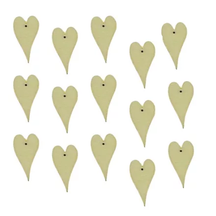 Fa figura - szivecske - 15db