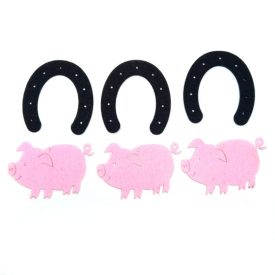 Filcfigura - Malac + patkó (6 db/cs, átm. kb.: 5cm)  Filcfigura - Malac + patkó (6 db/cs, átm. kb.: 5cm)