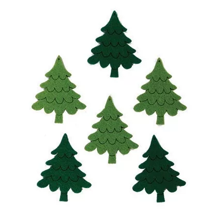 Filcfigura - Fenyő gravírozott (6 db/cs, átm. kb.: 6cm) 