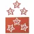 Filcfigura - Csillag, áttört, fehér-piros (6 db/cs, átm. kb.: 6cm) 