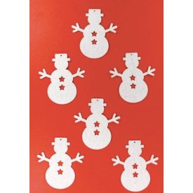 Filcfigura - Hóember csillagos 6,5cm x 6cm | 1 darab Filcfigura - Hóember csillagos 6,5cm x 6cm | 1 darab