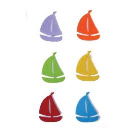 Filcfigura - Vitorlás hajó (6 db/cs, átm. kb.: 6cm)  Filcfigura - Vitorlás hajó (6 db/cs, átm. kb.: 6cm)