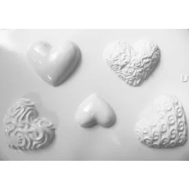 Gipszkiöntő forma - Mintás szivek 3d 5