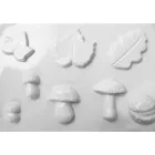 Gipszkiöntő forma - Gombák, gesztenye, levelek 