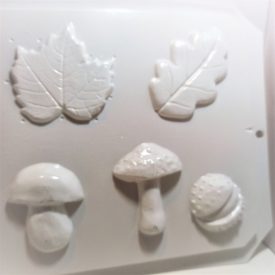 Gipszkiöntő forma - Gombák, gesztenye, levelek  Gipszkiöntő forma - Gombák, gesztenye, levelek