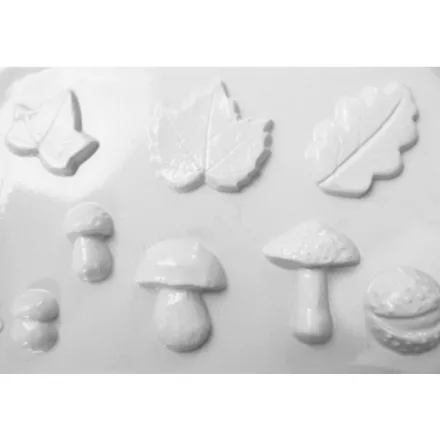 Gipszkiöntő forma - Gombák, gesztenye, levelek 