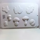 Gipszkiöntő forma - Gombák, gesztenye, levelek 