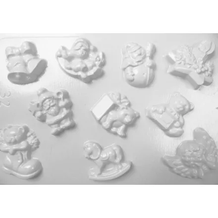 Gipszkiöntő forma - Karácsonyi 10 motívumos 