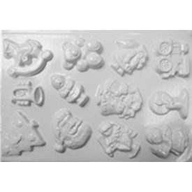 Gipszkiöntő forma - Karácsonyi 12motívumos Gipszkiöntő forma - Karácsonyi 12motívumos