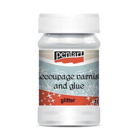 Decoupage ragasztólakk GLITTERES 100ml Pentart