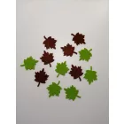 Filcfigura - Mini levél (12db/cs, átm. kb.: 3cm)