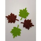 Filcfigura - Mini levél (12db/cs, átm. kb.: 3cm)