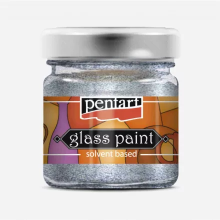Oldószeres üvegfesték 30ml - CSILLOGÓ EZÜST | Pentart 