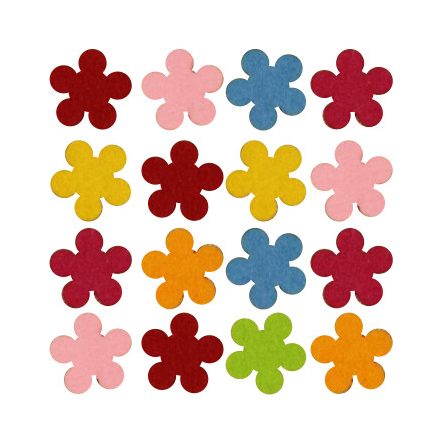 Filcfigura - Mini virág | 16 darabos csomag