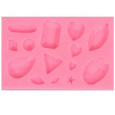 Szilikon nyomóforma lágy - Ékkövek 9,9cm x 6,3cm x 1,1cm
