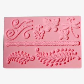 Szilikon nyomóforma lágy - Indák & lepkék 20cm x 12,7cm x 0,7cm   Szilikon nyomóforma lágy - Indák & lepkék 20cm x 12,7cm x 0,7cm