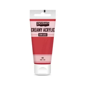 Krémes akrilfesték selyemfényű - PIROS  60ml