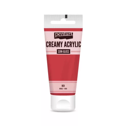 Krémes akrilfesték selyemfényű - PIROS  60ml