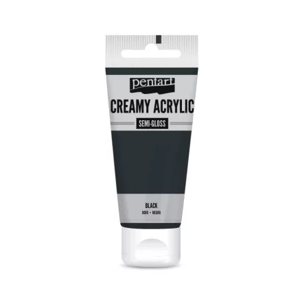 Krémes akrilfesték selyemfényű - FEKETE  60ml