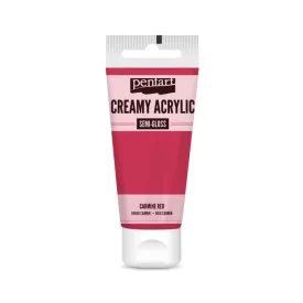 Krémes akrilfesték selyemfényű - KÁRMINVÖRÖS  60ml