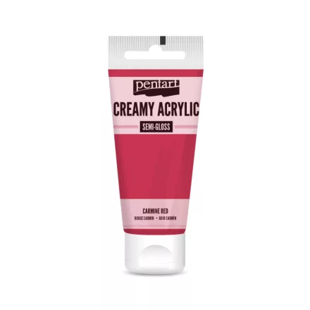 Krémes akrilfesték selyemfényű - KÁRMINVÖRÖS  60ml