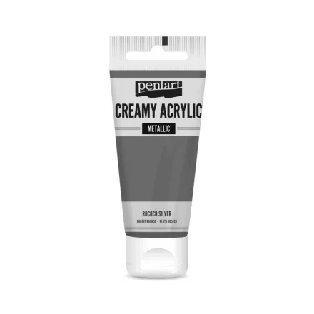 Krémes akrilfesték metál ROKOKÓ EZÜST 60 ml