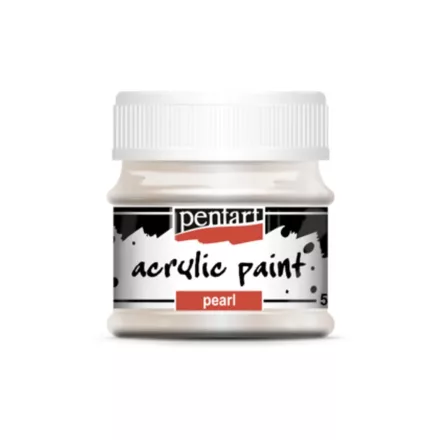 Gyöngyház akrilfesték fehér 50ml | Pentart 