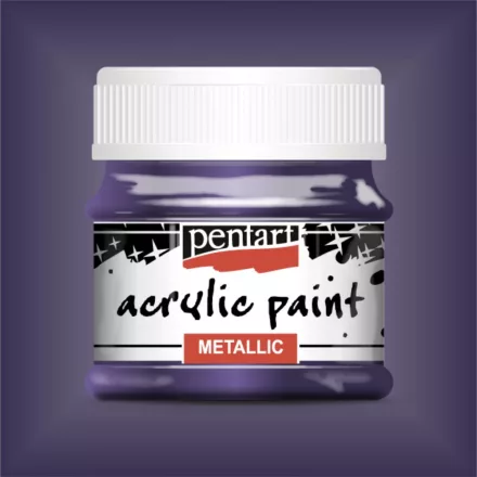 Metál akrilfesték EZÜSTLILA  50ml | Pentart
