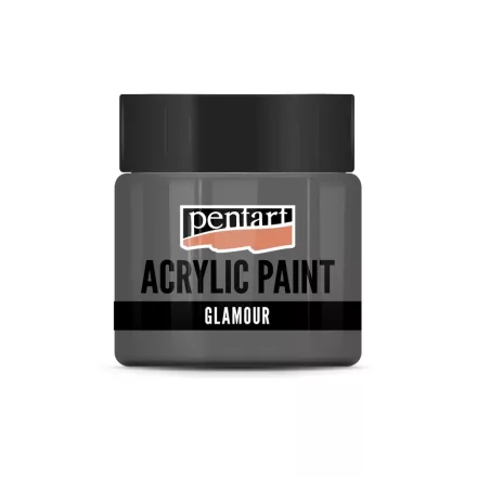Glamour akrilfesték  -  EZÜSTFEKETE 50ml | Pentart 