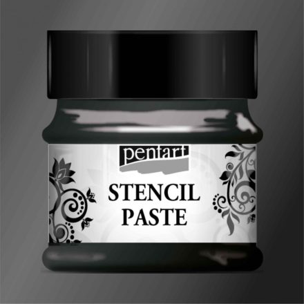 Stencil paszta 50ml metál fekete gyémánt Pentart