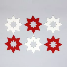 Filcfigura - 8 ágú lyukas csillag csomag (vegyes) 
