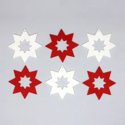 Filcfigura - 8 ágú lyukas csillag csomag (vegyes) 