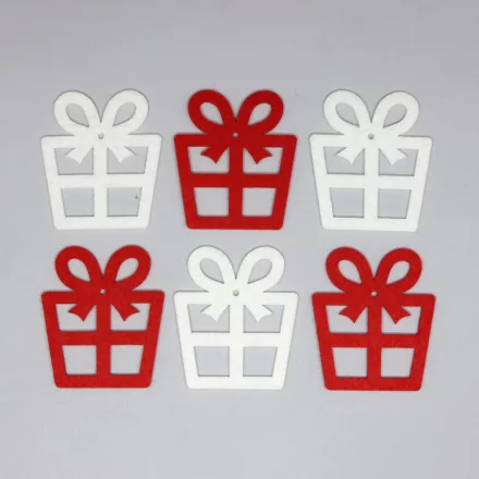 Filcfigura - Ajándék doboz, vegyes színben