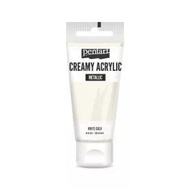 Krémes akrilfesték metál FEHÉRARANY 60 ml