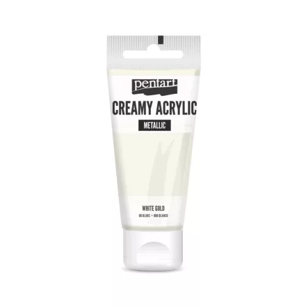 Krémes akrilfesték metál FEHÉRARANY 60 ml