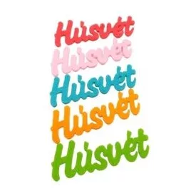 Filc díszek - Húsvét felirat - 5db