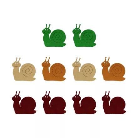 Filcfigura - Csiga vegyes színben mini | 10 darabos csomag