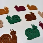 Filcfigura - Csiga vegyes színben mini | 10 darabos csomag