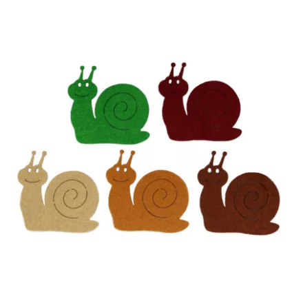 Filcfigura - Csiga vegyes színben közepes | 5 darabos csomag