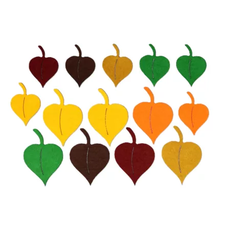 Filcfigura -  Levél őszi vegyes színben | 14 darabos csomag