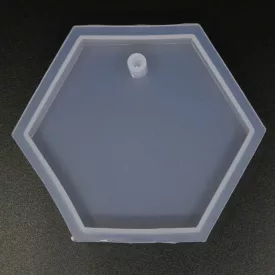 Szilikon öntőforma átlátszó hatszög 8cm x 1,2cm